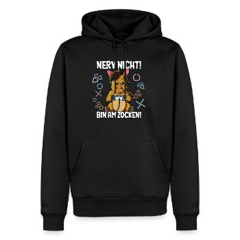 Zocken Gaming Nerv Nicht Bin Am Zocken - Männer Premium Bio Hoodie - Schwarz - Vorne - Nico (187cm)