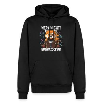 Zocken Gaming Nerv Nicht Bin Am Zocken - Männer Premium Bio Hoodie - Schwarz - Vorne - Nico (187cm)