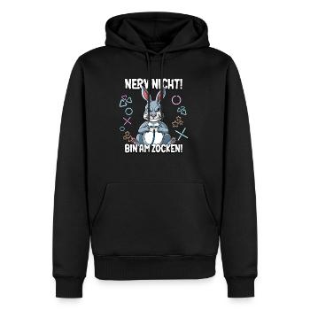 Zocken Gaming Nerv Nicht Bin Am Zocken - Männer Premium Bio Hoodie - Schwarz - Vorne - Nico (187cm)