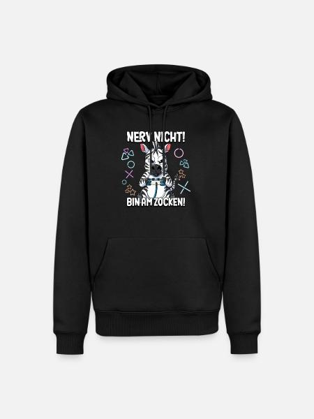 Zocken Gaming Nerv Nicht Bin Am Zocken - Männer Premium Bio Hoodie - Schwarz