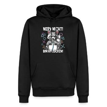 Zocken Gaming Nerv Nicht Bin Am Zocken - Männer Premium Bio Hoodie - Schwarz - Vorne - Nico (187cm)