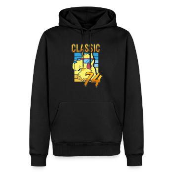 LLama Classic Number 74 Born in 1974 Turning 74 - Men’s Premium Organic Hoodie - black - Front - Nico (187cm)