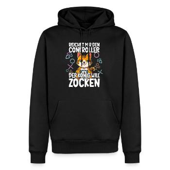 Videospiel Gaming Katze Zocken - Männer Premium Bio Hoodie - Schwarz - Vorne - Nico (187cm)