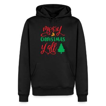 Merry christmas y all - humour ambiance noël - Sweat à capuche Premium bio Homme - noir - Devant - Nico (187cm)