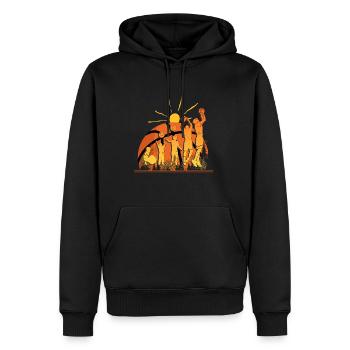 Basketball Sport Evolution BBall - Männer Premium Bio Hoodie - Schwarz - Vorne - Nico (187cm)
