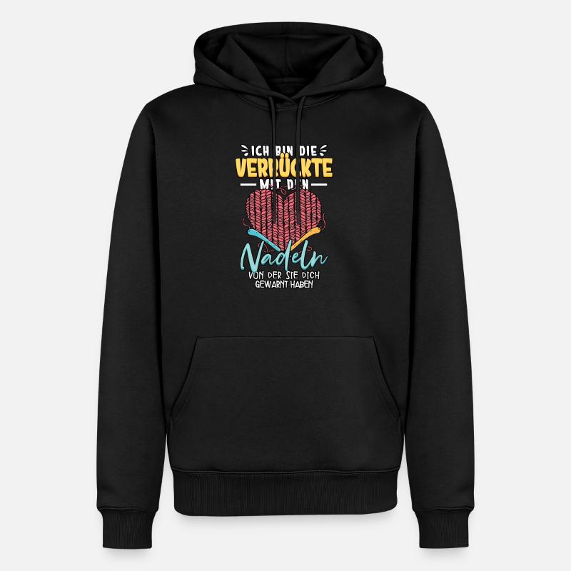 Häkeln - Männer Premium Bio Hoodie - Schwarz