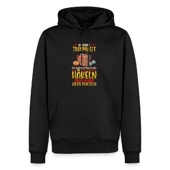 Häkeln - Männer Premium Bio Hoodie - Schwarz - Vorne - Nico (187cm)