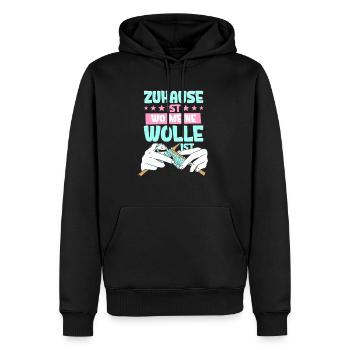 Häkeln - Männer Premium Bio Hoodie - Schwarz - Vorne - Nico (187cm)