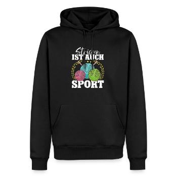 Häkeln - Männer Premium Bio Hoodie - Schwarz - Vorne - Nico (187cm)