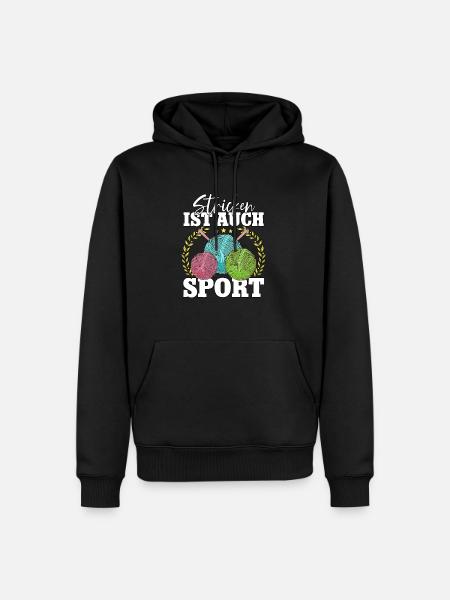 Häkeln - Männer Premium Bio Hoodie - Schwarz