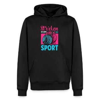 Häkeln - Männer Premium Bio Hoodie - Schwarz - Vorne - Nico (187cm)