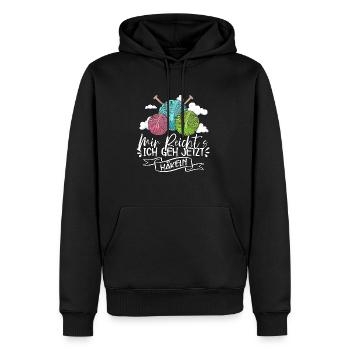 Häkeln - Männer Premium Bio Hoodie - Schwarz - Vorne - Nico (187cm)