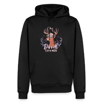 Mei Dirndl Is In Da Wäsch - Männer Premium Bio Hoodie - Schwarz - Vorne - Nico (187cm)