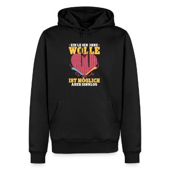 Häkeln - Männer Premium Bio Hoodie - Schwarz - Vorne - Nico (187cm)