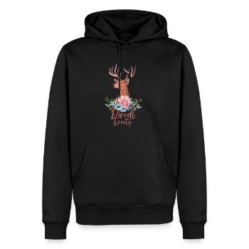 Dirndl Ersatz - Männer Premium Bio Hoodie - Schwarz - Vorne - Nico (187cm)