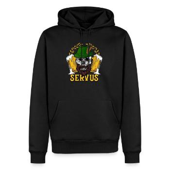Servus - Männer Premium Bio Hoodie - Schwarz - Vorne - Nico (187cm)