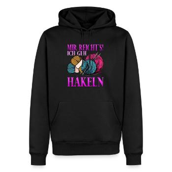 Mir Reichts Ich Geh Häkeln - Männer Premium Bio Hoodie - Schwarz - Vorne - Nico (187cm)