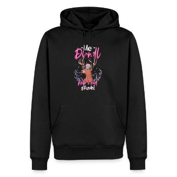 Mei Dirndl Hob I Ned Gfundn - Männer Premium Bio Hoodie - Schwarz - Vorne - Nico (187cm)