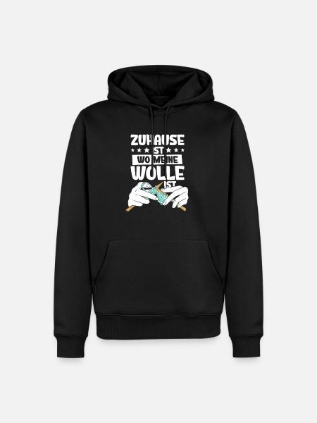 Häkeln - Männer Premium Bio Hoodie - Schwarz