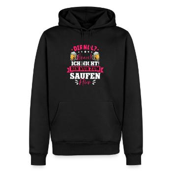 Dirndl Brauch Ich Nicht Bin Zum Saufen Hier - Männer Premium Bio Hoodie - Schwarz - Vorne - Nico (187cm)