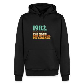 1982 Männer Geburtstag - Männer Premium Bio Hoodie - Schwarz - Vorne - Nico (187cm)