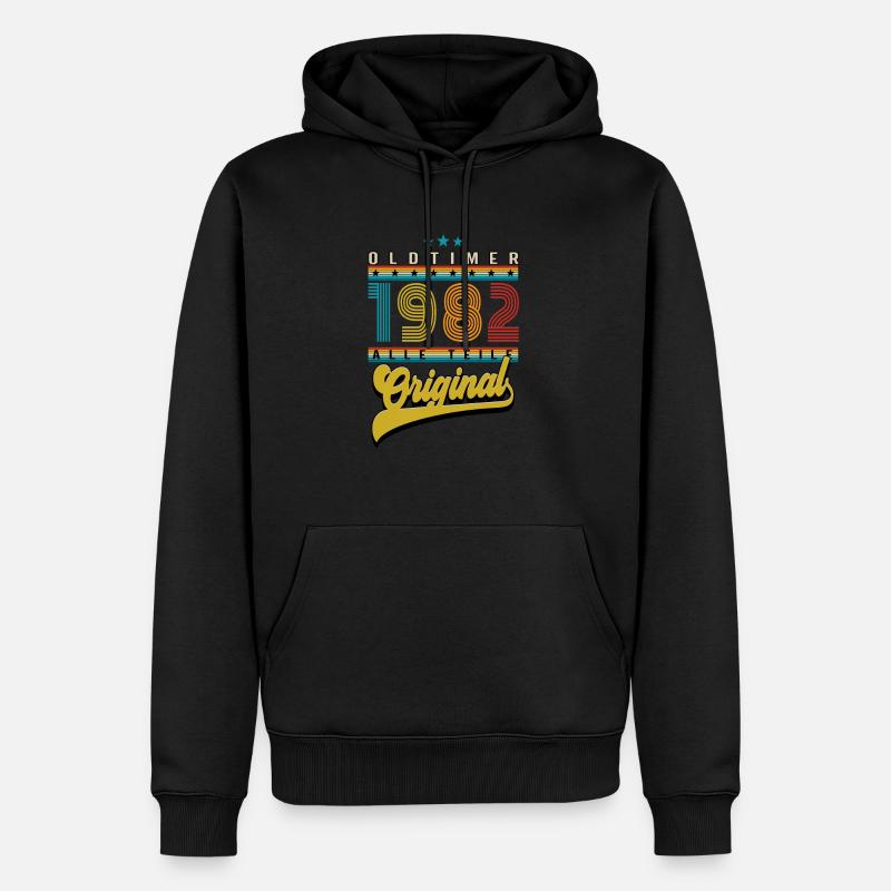 Anniversaire Oldtimer 1982 - Sweat à capuche Premium bio Homme - noir