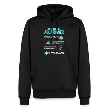 Ich bin ein Aquarianer - Männer Premium Bio Hoodie - Schwarz - Vorne - Nico (187cm)