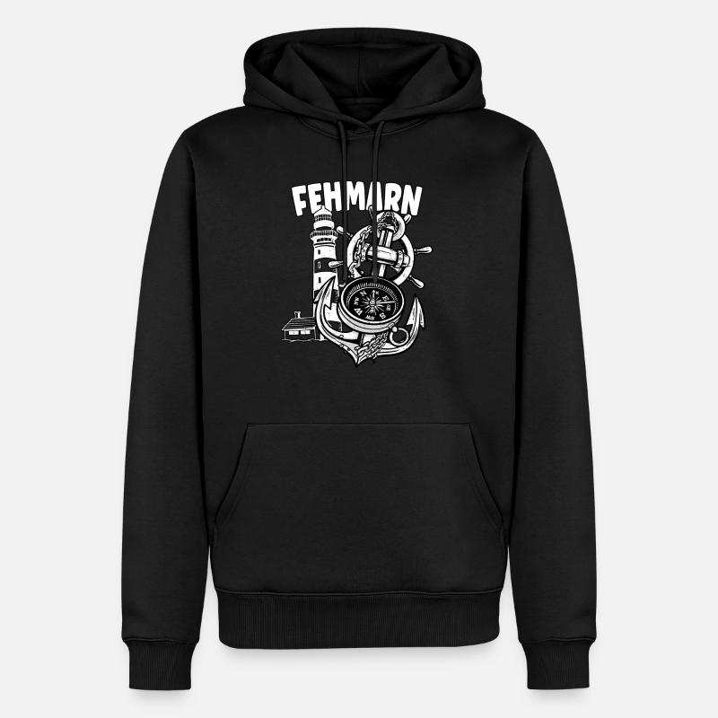 Fehmarn - Sweat à capuche Premium bio Homme - noir