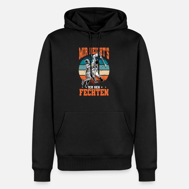 Fechten - Männer Premium Bio Hoodie - Schwarz