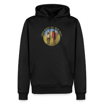 Pferde - Männer Premium Bio Hoodie - Schwarz - Vorne - Nico (187cm)