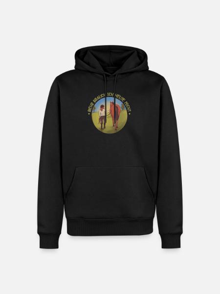 Pferde - Männer Premium Bio Hoodie - Schwarz