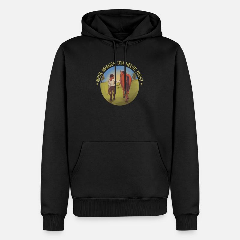 Pferde - Männer Premium Bio Hoodie - Schwarz