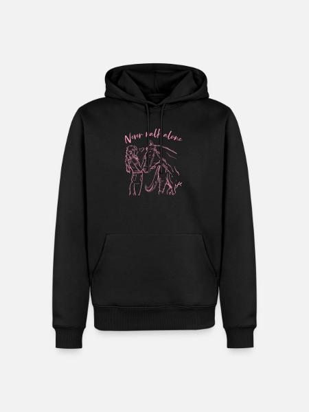 Never Walk Alone Pferde - Männer Premium Bio Hoodie - Schwarz