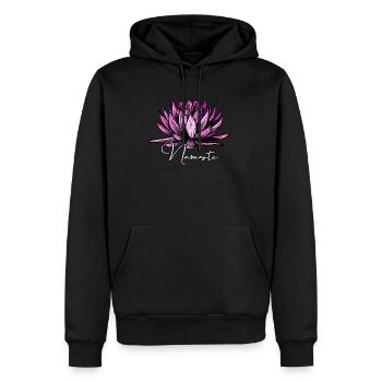 Yoga Namaste - Männer Premium Bio Hoodie - Schwarz - Vorne - Nico (187cm)