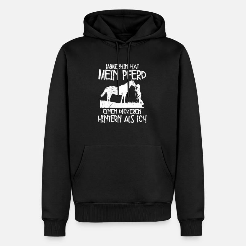 Pferde - Männer Premium Bio Hoodie - Schwarz