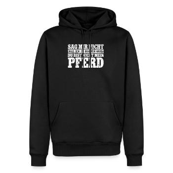 Pferde - Männer Premium Bio Hoodie - Schwarz - Vorne - Nico (187cm)