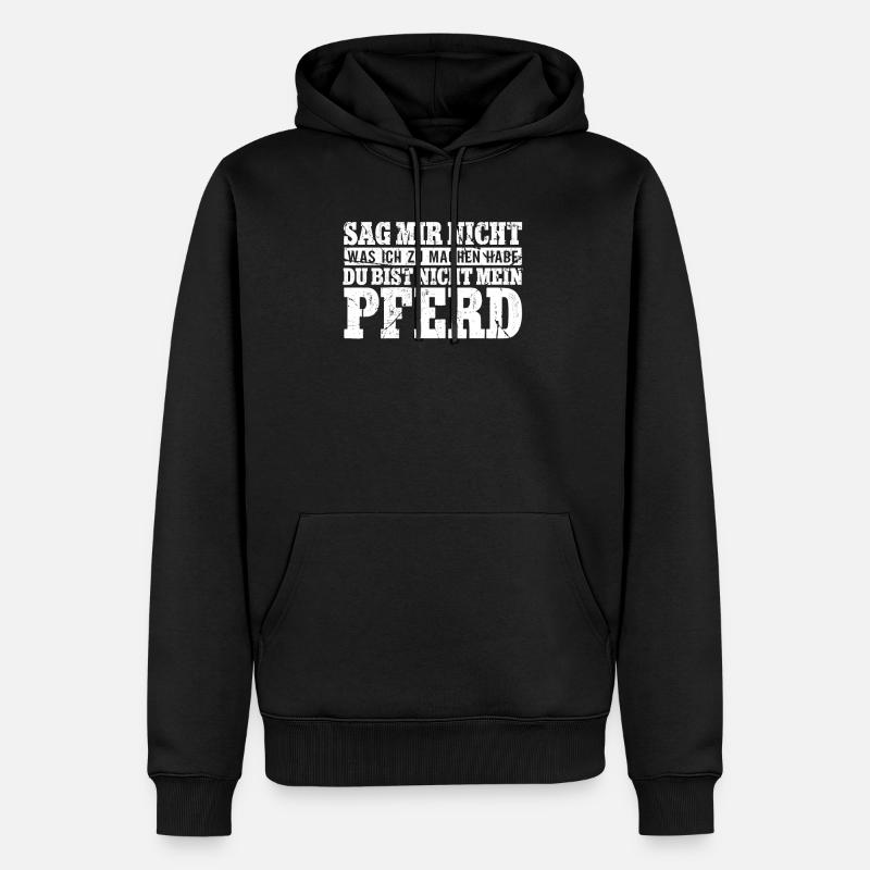 Pferde - Männer Premium Bio Hoodie - Schwarz