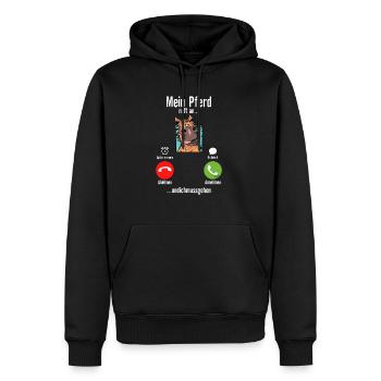 Mein Pferd Ruft An Pferde - Männer Premium Bio Hoodie - Schwarz - Vorne - Nico (187cm)