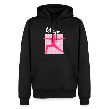 Yoga - Männer Premium Bio Hoodie - Schwarz - Vorne - Nico (187cm)