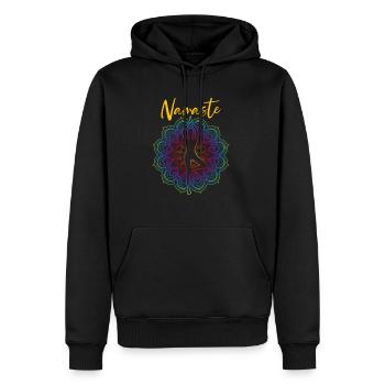 Yoga Namaste - Männer Premium Bio Hoodie - Schwarz - Vorne - Nico (187cm)