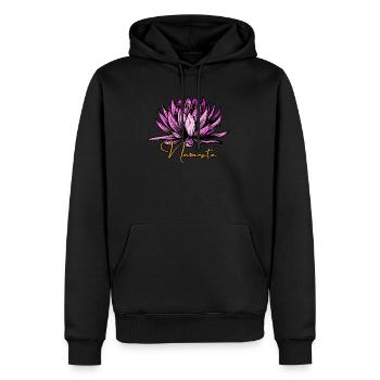 Yoga Namaste - Männer Premium Bio Hoodie - Schwarz - Vorne - Nico (187cm)