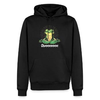 Yoga Frosch - Männer Premium Bio Hoodie - Schwarz - Vorne - Nico (187cm)
