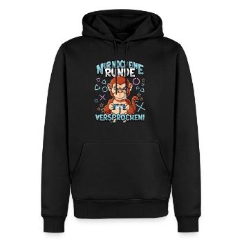 Nur noch eine Runde Zocken Gaming - Männer Premium Bio Hoodie - Schwarz - Vorne - Nico (187cm)