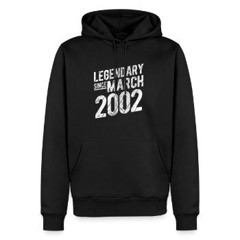 20th Birthday Gift Legendary Since March 2002 20 Y - Männer Premium Bio Hoodie - Schwarz - Vorne - Nico (187cm)