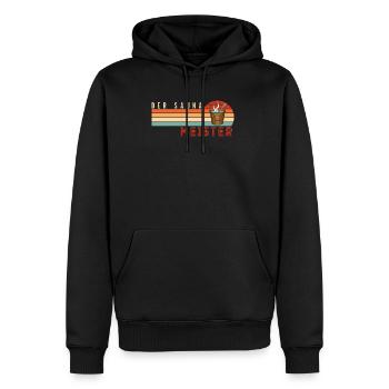 Sauna - Männer Premium Bio Hoodie - Schwarz - Vorne - Nico (187cm)