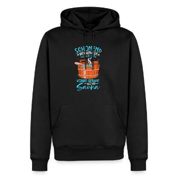 Sauna - Männer Premium Bio Hoodie - Schwarz - Vorne - Nico (187cm)