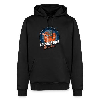 Sauna - Männer Premium Bio Hoodie - Schwarz - Vorne - Nico (187cm)