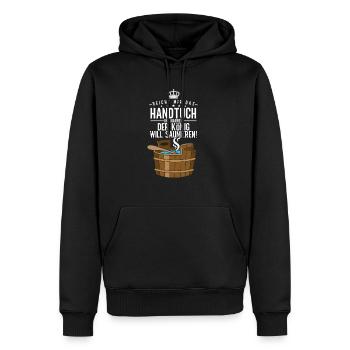 Sauna - Männer Premium Bio Hoodie - Schwarz - Vorne - Nico (187cm)