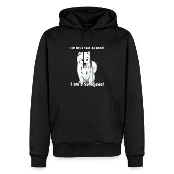 Je ne suis pas un jouet en peluche. Je suis un Samoyède ! - Sweat à capuche Premium bio Homme - noir - Devant - Nico (187cm)