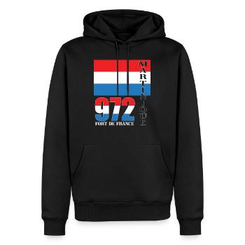 Fort de France - Männer Premium Bio Hoodie - Schwarz - Vorne - Nico (187cm)